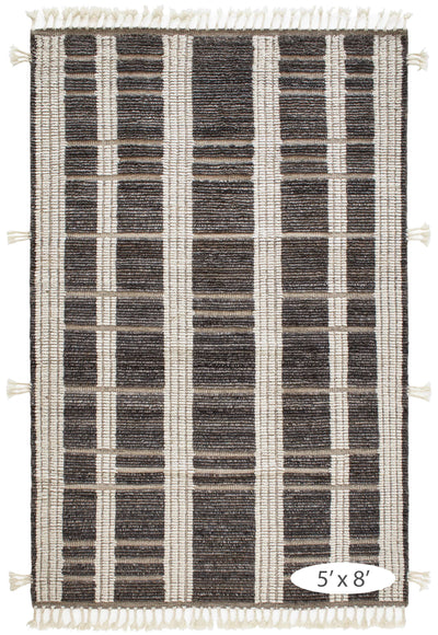 product image for tory grey ivory hand knotted wool rug by dash albert da1871 912 4 53
