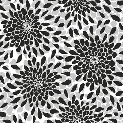 product image of sample toss the bouquet peel stick wallpaper in black by roommates for york wallcoverings 1 531