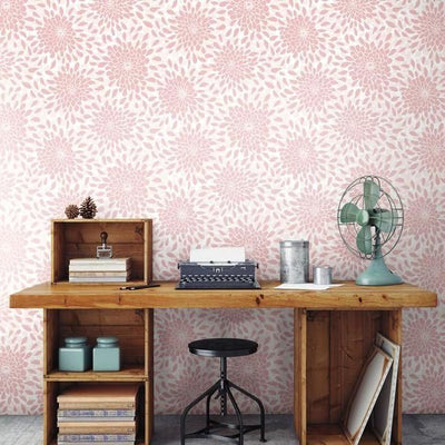 product image for Toss The Bouquet Peel & Stick Wallpaper in Pink by RoomMates for York Wallcoverings 60