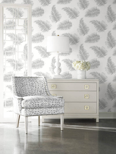 product image for Tossed Palm Peel-and-Stick Wallpaper in Alloy from the Luxe Haven Collection by Lillian August 70