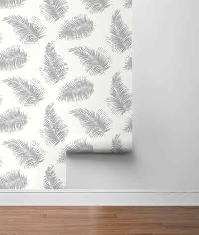 product image for Tossed Palm Peel-and-Stick Wallpaper in Alloy from the Luxe Haven Collection by Lillian August 20