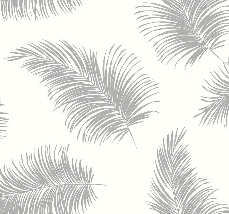 media image for Tossed Palm Peel-and-Stick Wallpaper in Alloy from the Luxe Haven Collection by Lillian August 222
