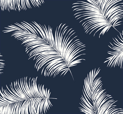 product image for Tossed Palm Peel-and-Stick Wallpaper in Navy Blue from the Luxe Haven Collection by Lillian August 46