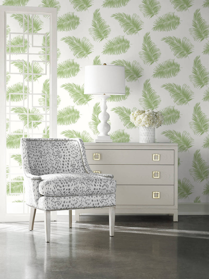 media image for Tossed Palm Peel-and-Stick Wallpaper in Summer Fern from the Luxe Haven Collection by Lillian August 230