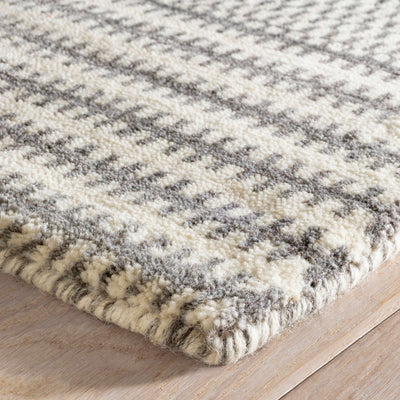 product image for Tracks Grey Hand Loom Knotted Wool Rug 3 82