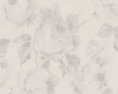 product image of sample traditional floral wallpaper in cream and grey design by bd wall 1 556