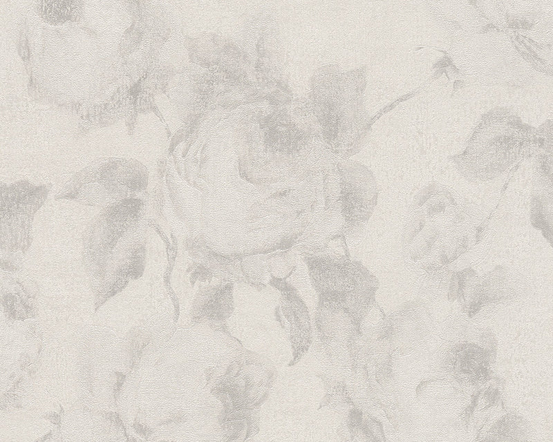 media image for sample traditional floral wallpaper in cream and grey design by bd wall 1 234