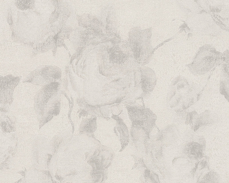 media image for sample traditional floral wallpaper in cream and grey design by bd wall 1 252