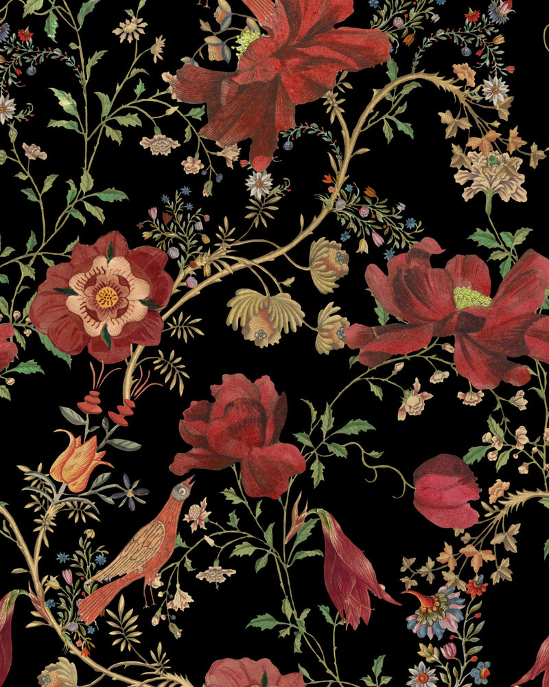 media image for Transsilvaniae Florilegium Wallpaper in Dark from the Transylvanian Roots Collection by Mind the Gap 288