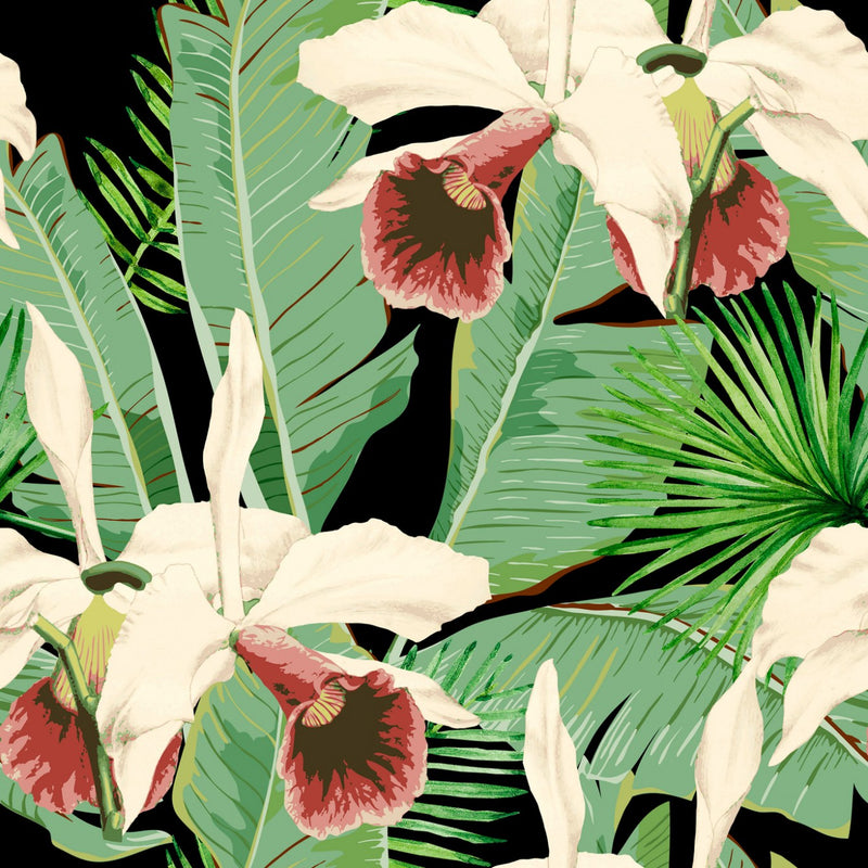 media image for sample treasure island wallpaper in green and black from the palm springs collection by mind the gap 1 281