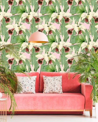 product image for Treasure Island Wallpaper in Pink and Green from the Palm Springs Collection by Mind the Gap 92