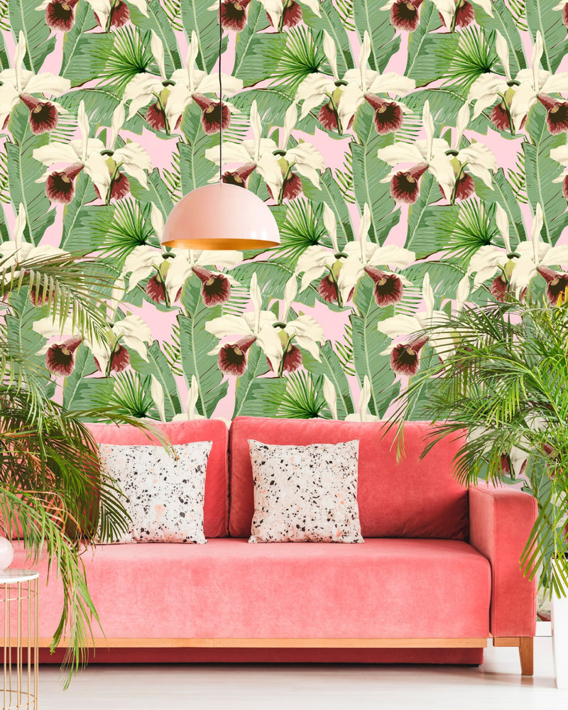media image for Treasure Island Wallpaper in Pink and Green from the Palm Springs Collection by Mind the Gap 269