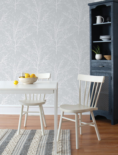 product image for Tree Branches Peel-and-Stick Wallpaper in Daydream Grey by NextWall 45