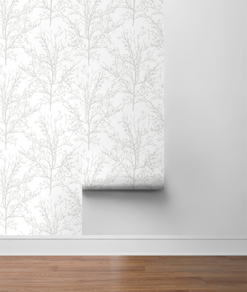 media image for tree branches peel and stick wallpaper in pearl grey by nextwall 6 237