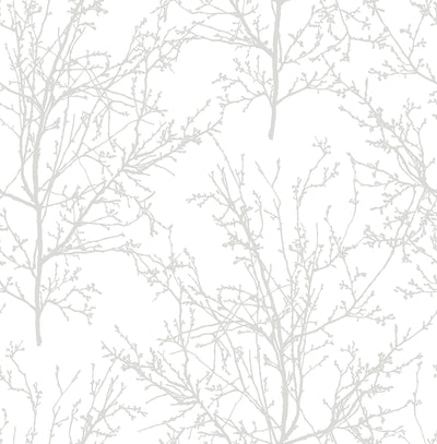 product image of sample tree branches peel and stick wallpaper in pearl grey by nextwall 1 54