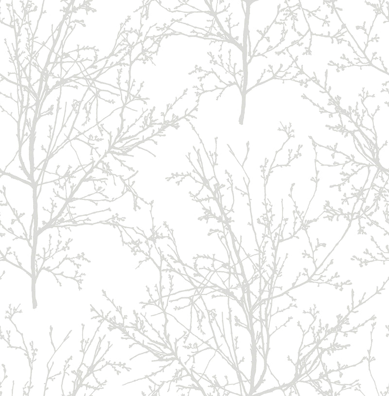 media image for sample tree branches peel and stick wallpaper in pearl grey by nextwall 1 238