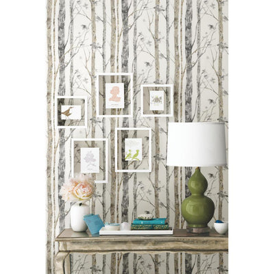 product image for Trees Peel & Stick Wallpaper in White and Brown by RoomMates for York Wallcoverings 46
