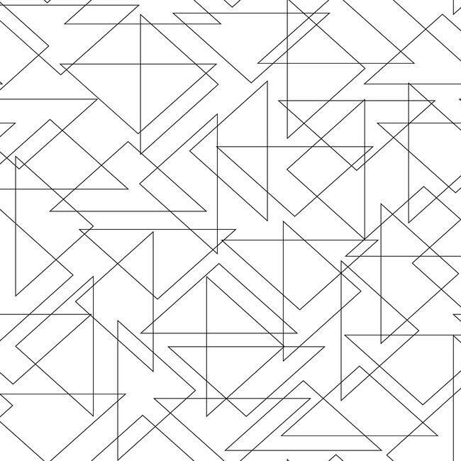 media image for Triangulation Peel & Stick Wallpaper in Black and White by York Wallcoverings 290