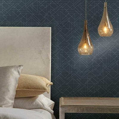 product image for Triangulation Peel & Stick Wallpaper in Navy by York Wallcoverings 79
