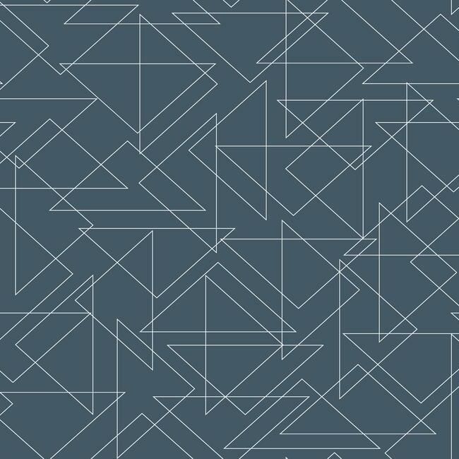 media image for sample triangulation peel stick wallpaper in navy by york wallcoverings 1 253