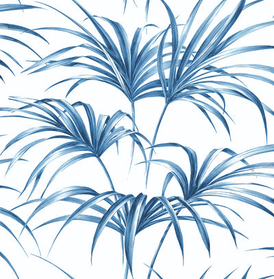 product image of sample tropical palm leaf peel and stick wallpaper in coastal blue by nextwall 1 546