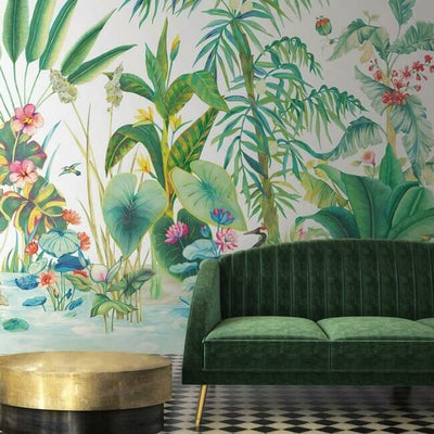 product image for Tropical Panoramic Wall Mural in White from the Murals Resource Library by York Wallcoverings 82