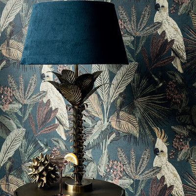 product image for Tropical Paradise Wallpaper in Dark Blue by Walls Republic 33