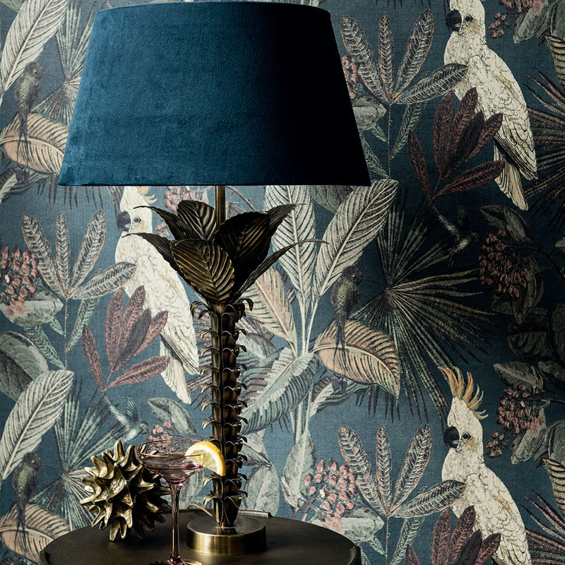media image for Tropical Paradise Wallpaper in Dark Blue by Walls Republic 248