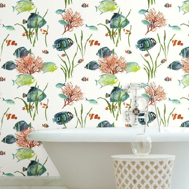 media image for Tropical Reef Peel & Stick Wallpaper by York Wallcoverings 25