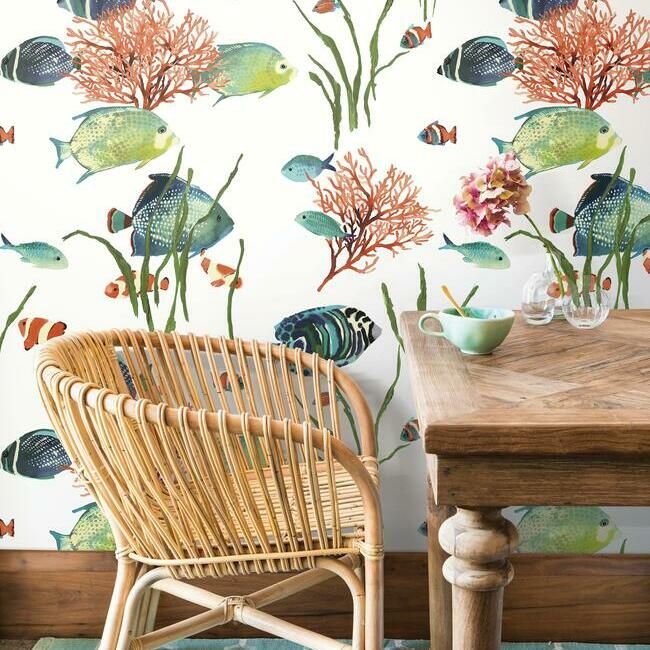 media image for Tropical Reef Peel & Stick Wallpaper by York Wallcoverings 215