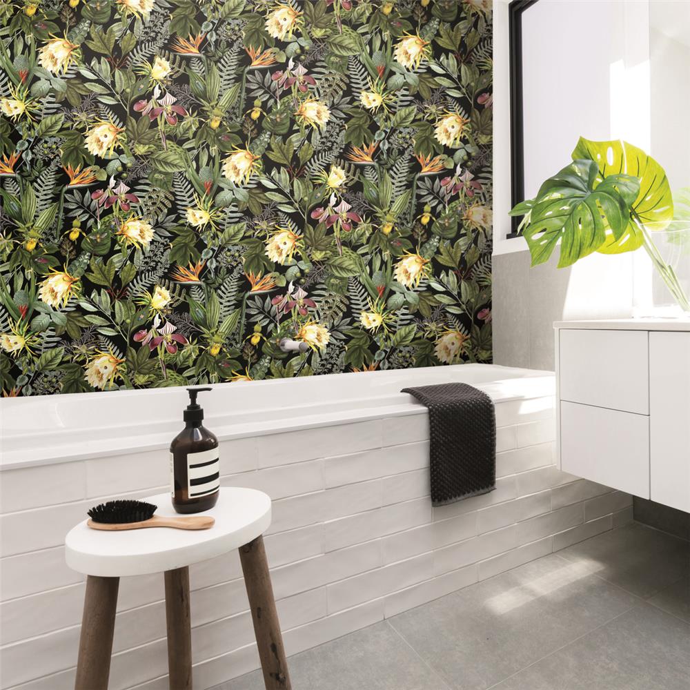 Shop Tropical Flowers Peel & Stick Wallpaper Burke Decor
