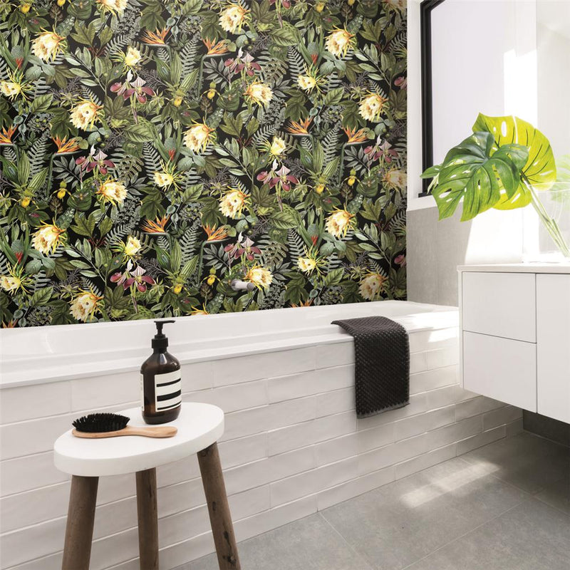 media image for Tropical Flowers Peel & Stick Wallpaper by RoomMates for York Wallcoverings 228