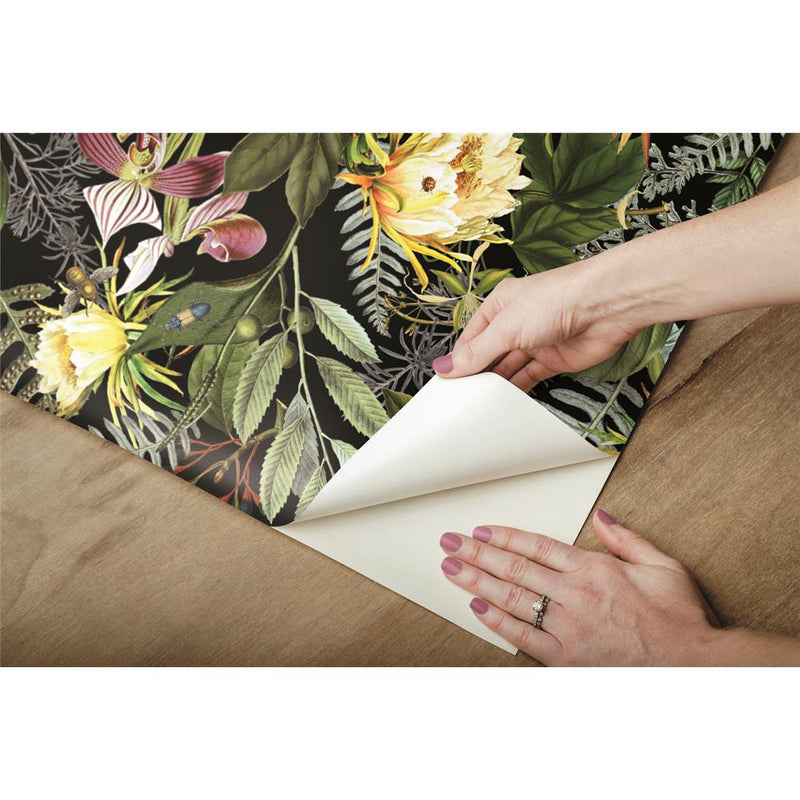 media image for Tropical Flowers Peel & Stick Wallpaper by RoomMates for York Wallcoverings 260