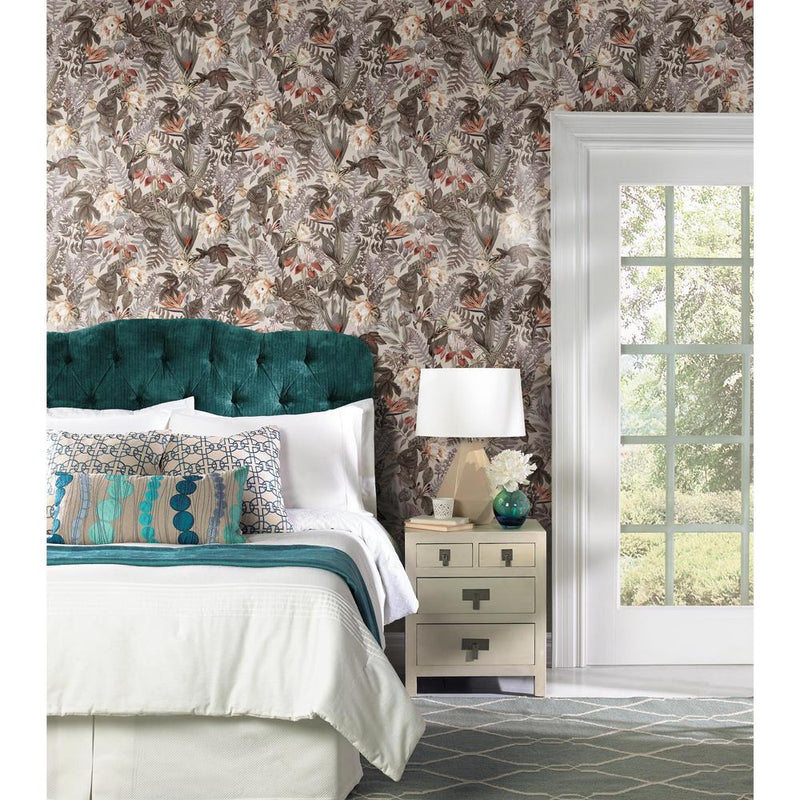 media image for Tropical Flowers Peel & Stick Wallpaper in Beige by RoomMates for York Wallcoverings 299