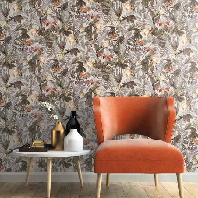 media image for Tropical Flowers Peel & Stick Wallpaper in Green by RoomMates for York Wallcoverings 218