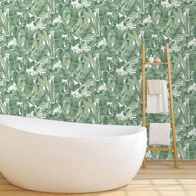 product image for Tropical Self Adhesive Wallpaper in Jungle Green design by Tempaper 98