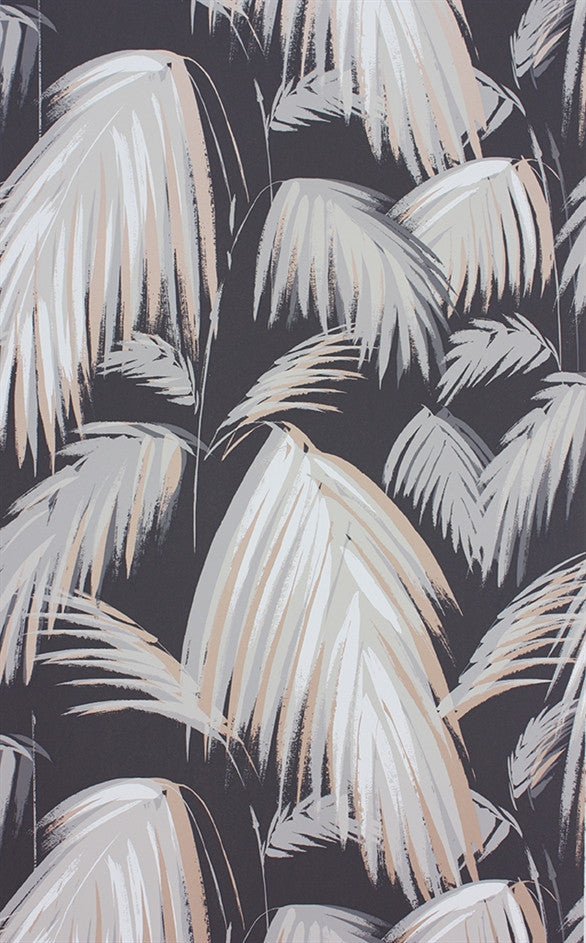media image for Tropicana Wallpaper in Dark Grey and Neutral by Matthew Williamson for Osborne & Little 293