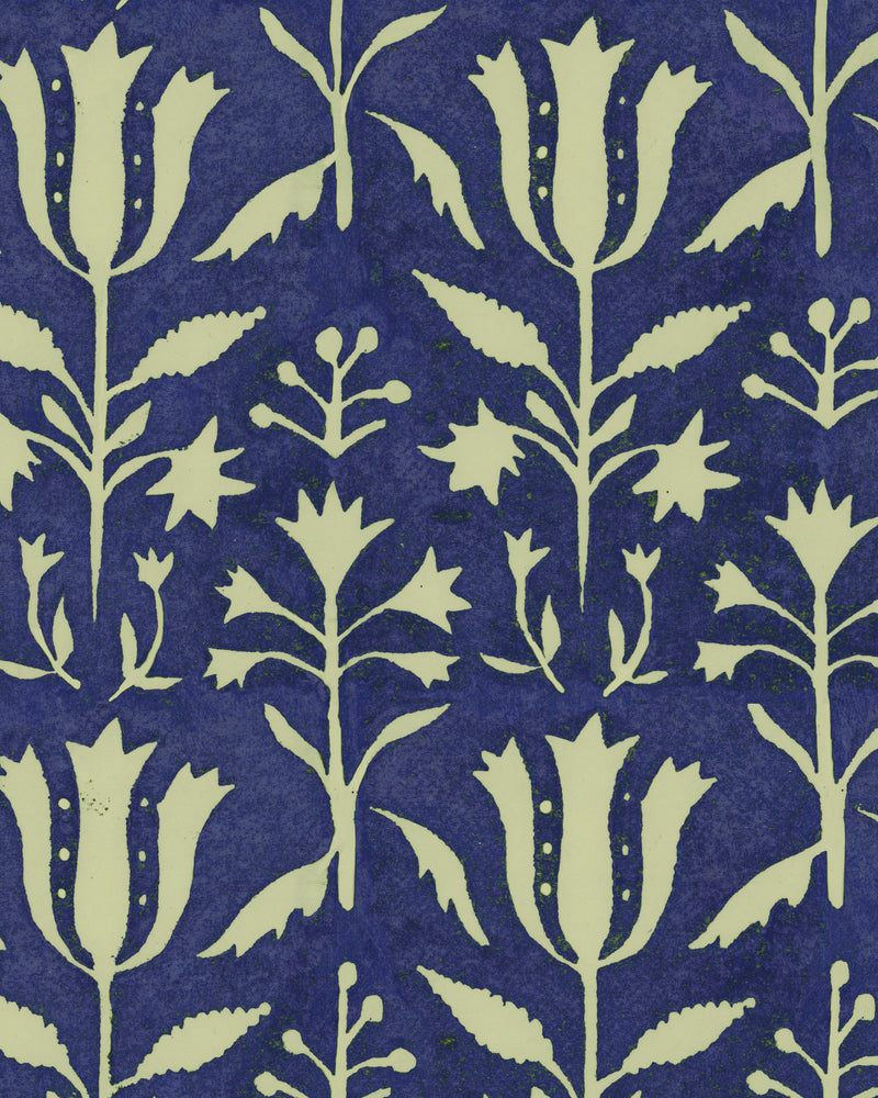 media image for sample tulipan wallpaper in indigo from the complementary collection by mind the gap 1 231