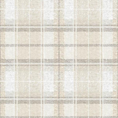 product image of sample tweed plaid peel stick wallpaper in beige by roommates for york wallcoverings 1 527