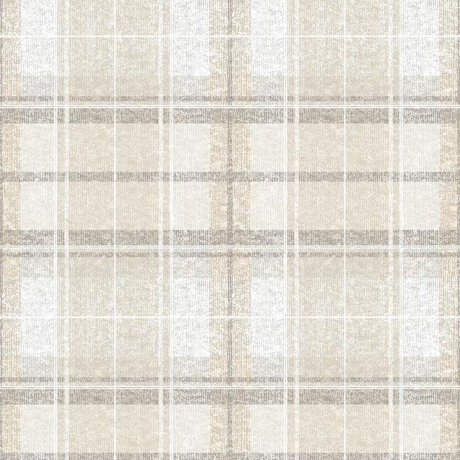 media image for sample tweed plaid peel stick wallpaper in beige by roommates for york wallcoverings 1 26