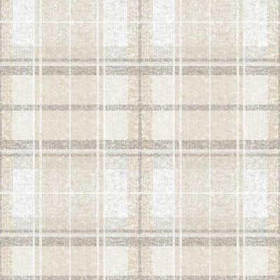 product image for Tweed Plaid Peel & Stick Wallpaper in Beige by RoomMates for York Wallcoverings 55