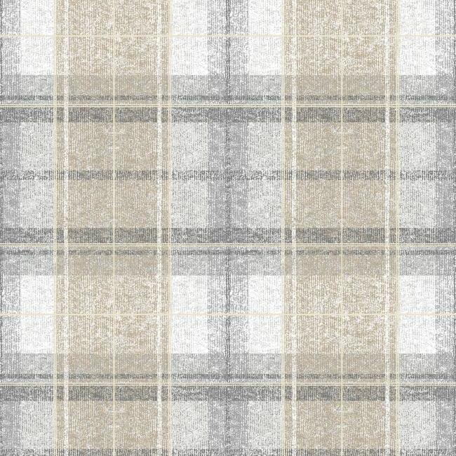 media image for sample tweed plaid peel stick wallpaper in grey by roommates for york wallcoverings 1 261