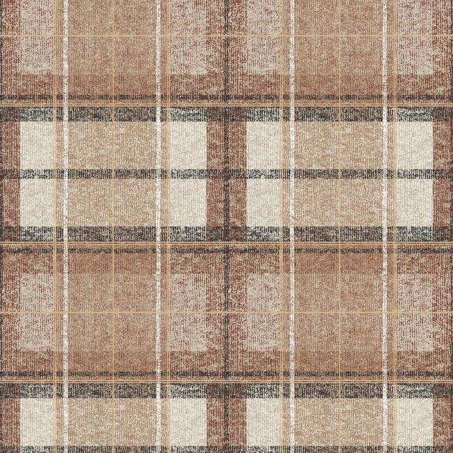 media image for Tweed Plaid Peel & Stick Wallpaper in Rust by RoomMates for York Wallcoverings 242