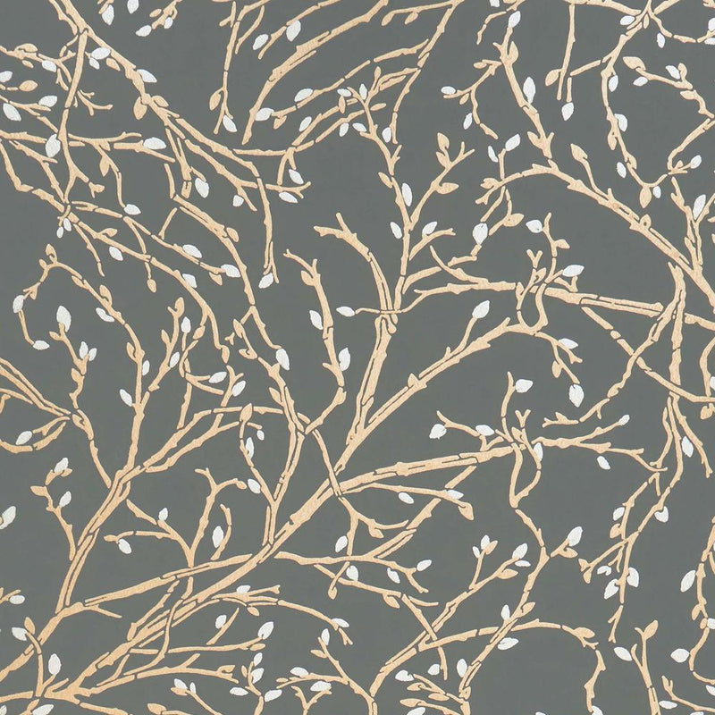 media image for Twiggy Wallpaper in Black and Gold from the Folium Collection by Osborne & Little 288