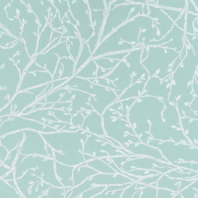product image of sample twiggy wallpaper in eau de nil white and silver from the folium collection by osborne little 1 556