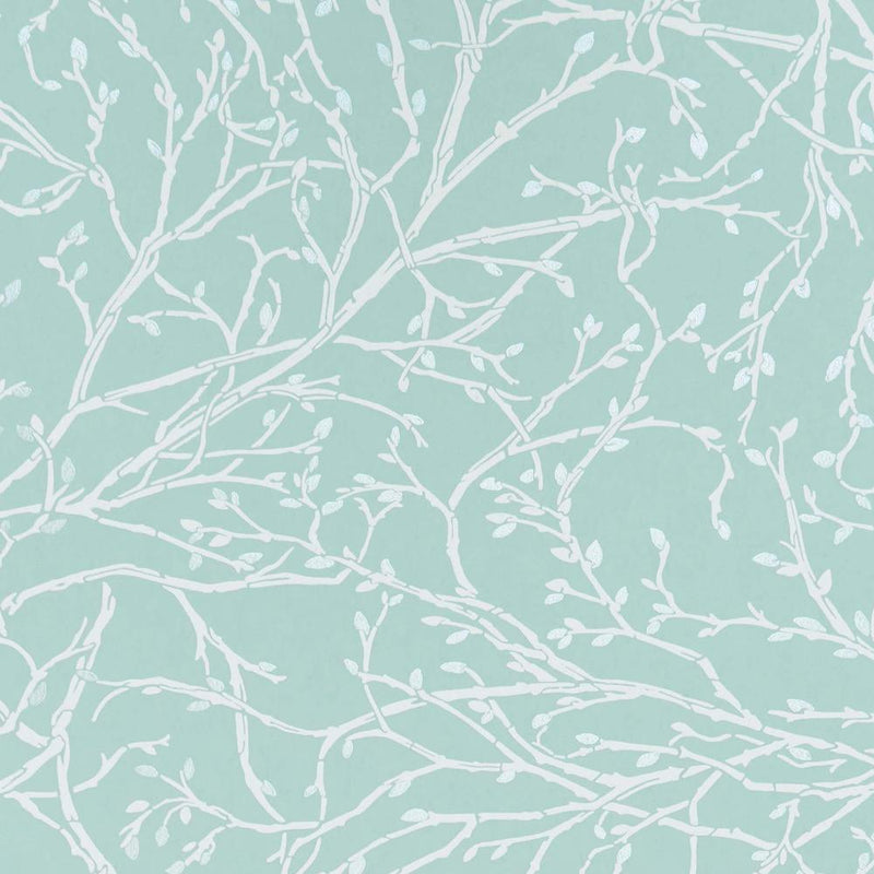 media image for Twiggy Wallpaper in Eau De Nil, White, and Silver from the Folium Collection by Osborne & Little 283