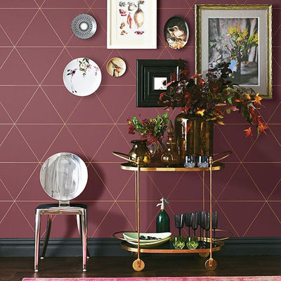 product image for Twilight Geometric Wallpaper in Red from the Moonlight Collection by Brewster Home Fashions 73
