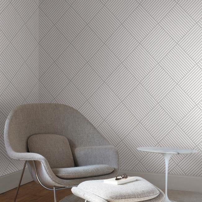 media image for Twisted Tailor Wallpaper in White and Black from the Geometric Resource Collection by York Wallcoverings 240