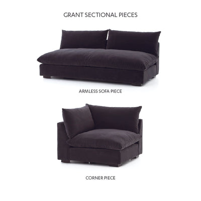 product image for Grant Armless Sofa In Henry Charcoal 97