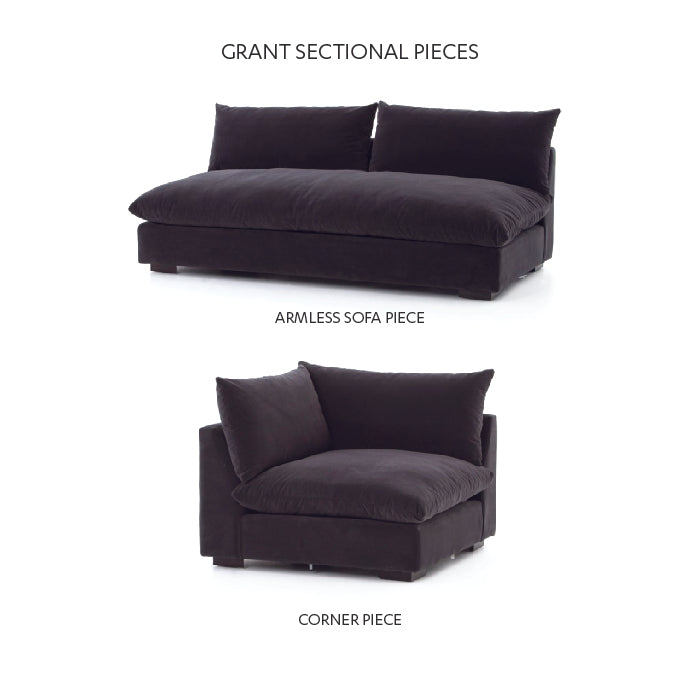 media image for Grant Armless Sofa In Henry Charcoal 286